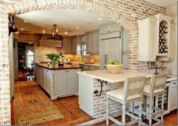 Modern Kitchens And Interior Brick Wall Design Ideas