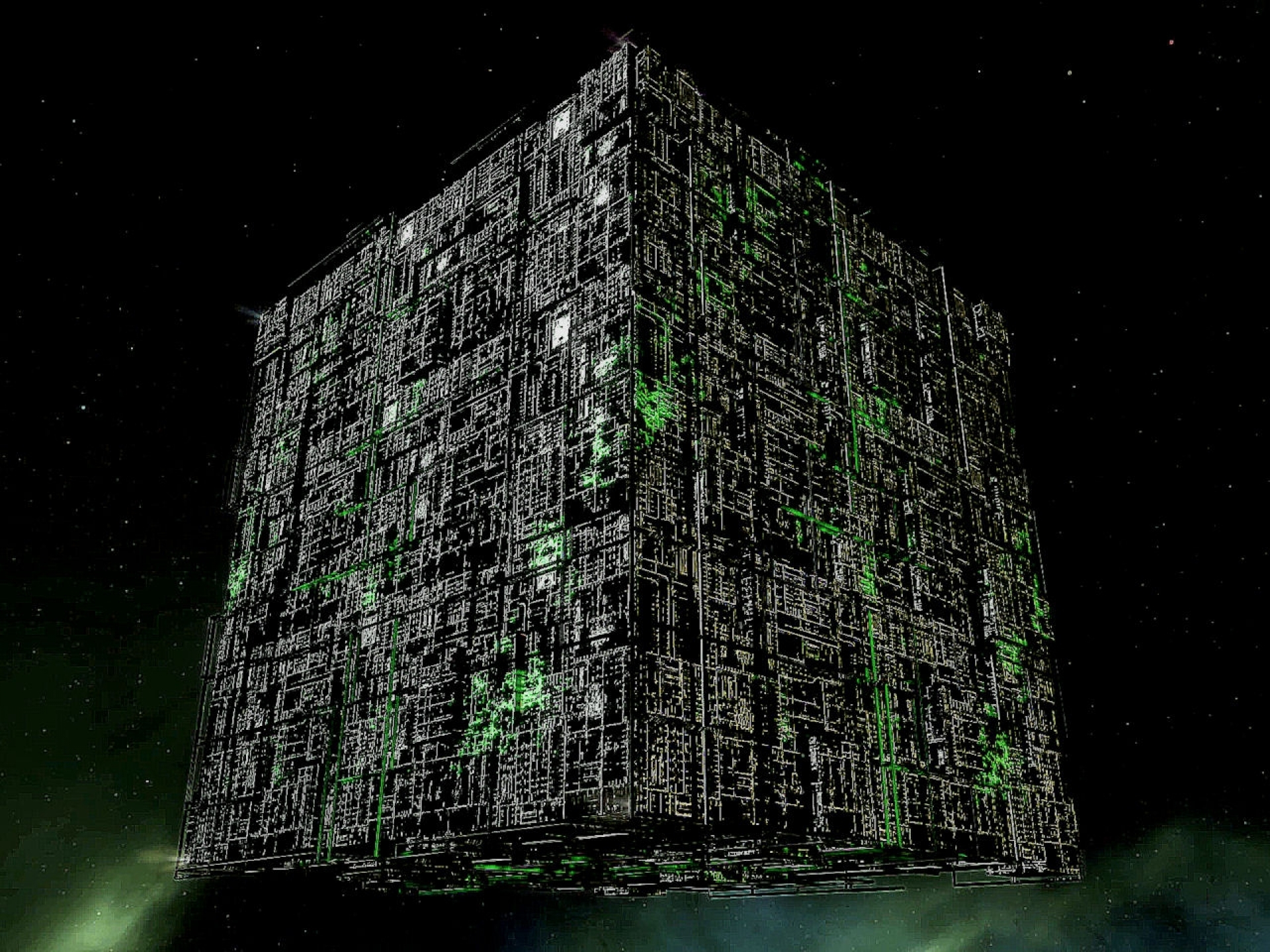 Wallpaper Sf Startrek Borg Cube