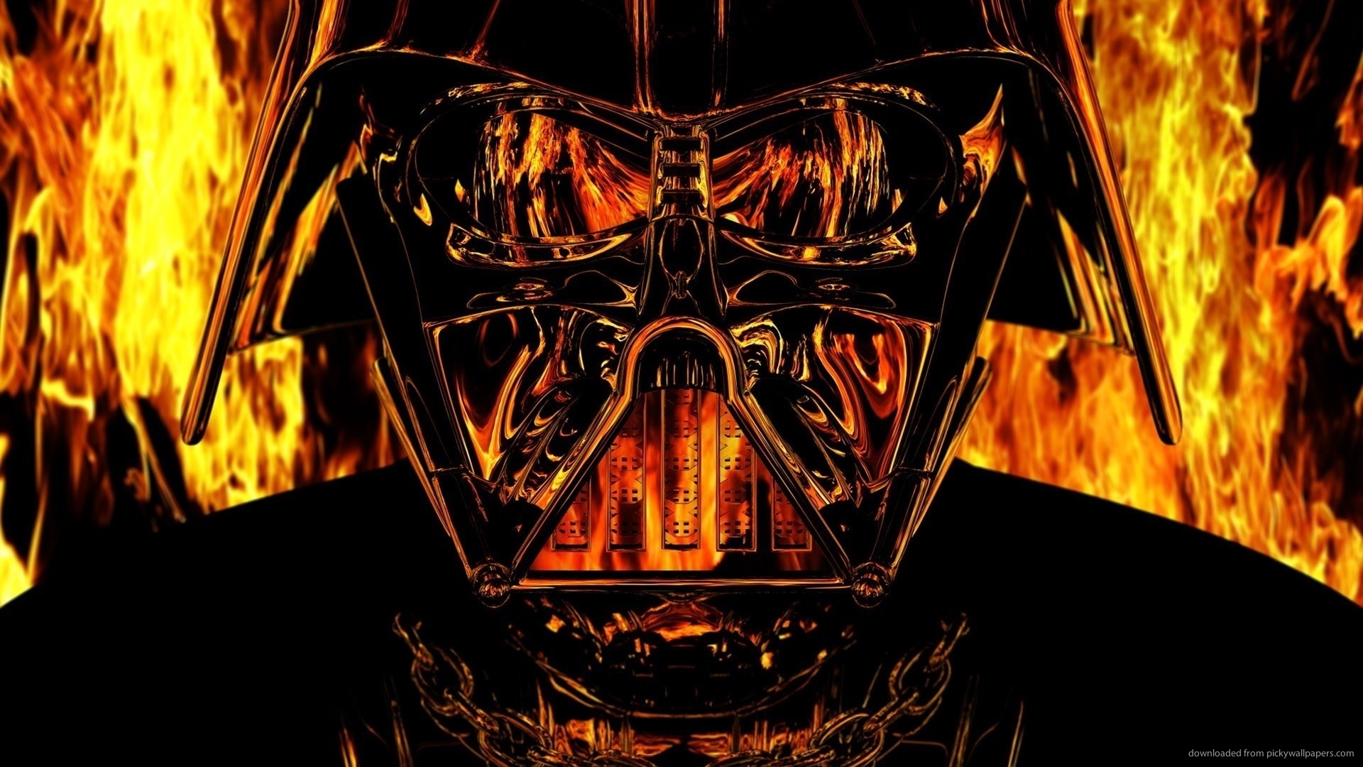 Darth Vader On Fire Wallpaper