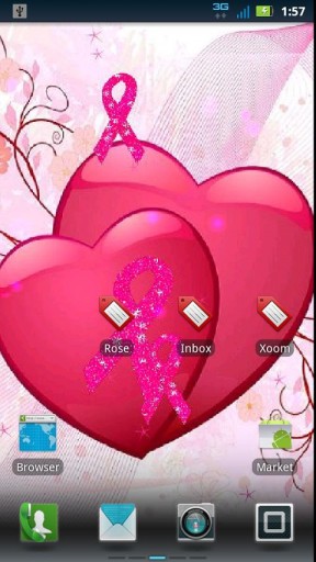 Breast Cancer Hearts Live Wall App For Android
