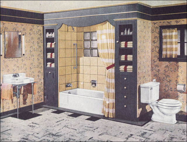 Crane Bathroom 1940s Modern Design Mid Century Retro