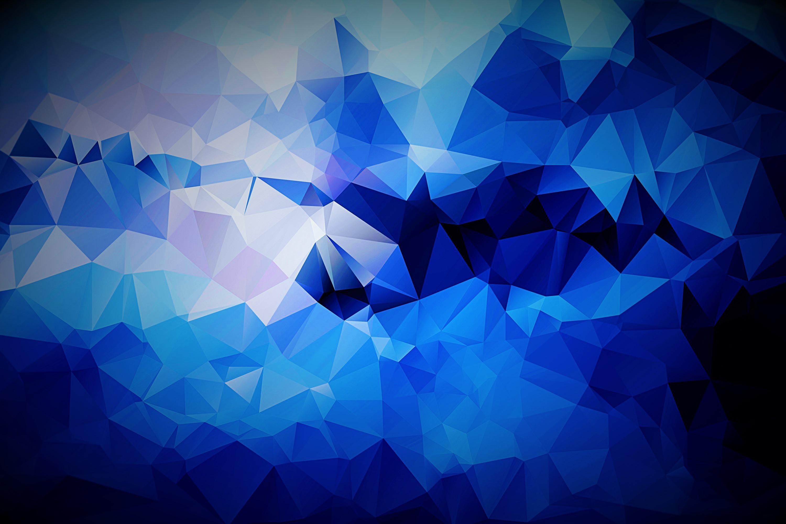 Abstract blue polygonal background design for computer desktop or website