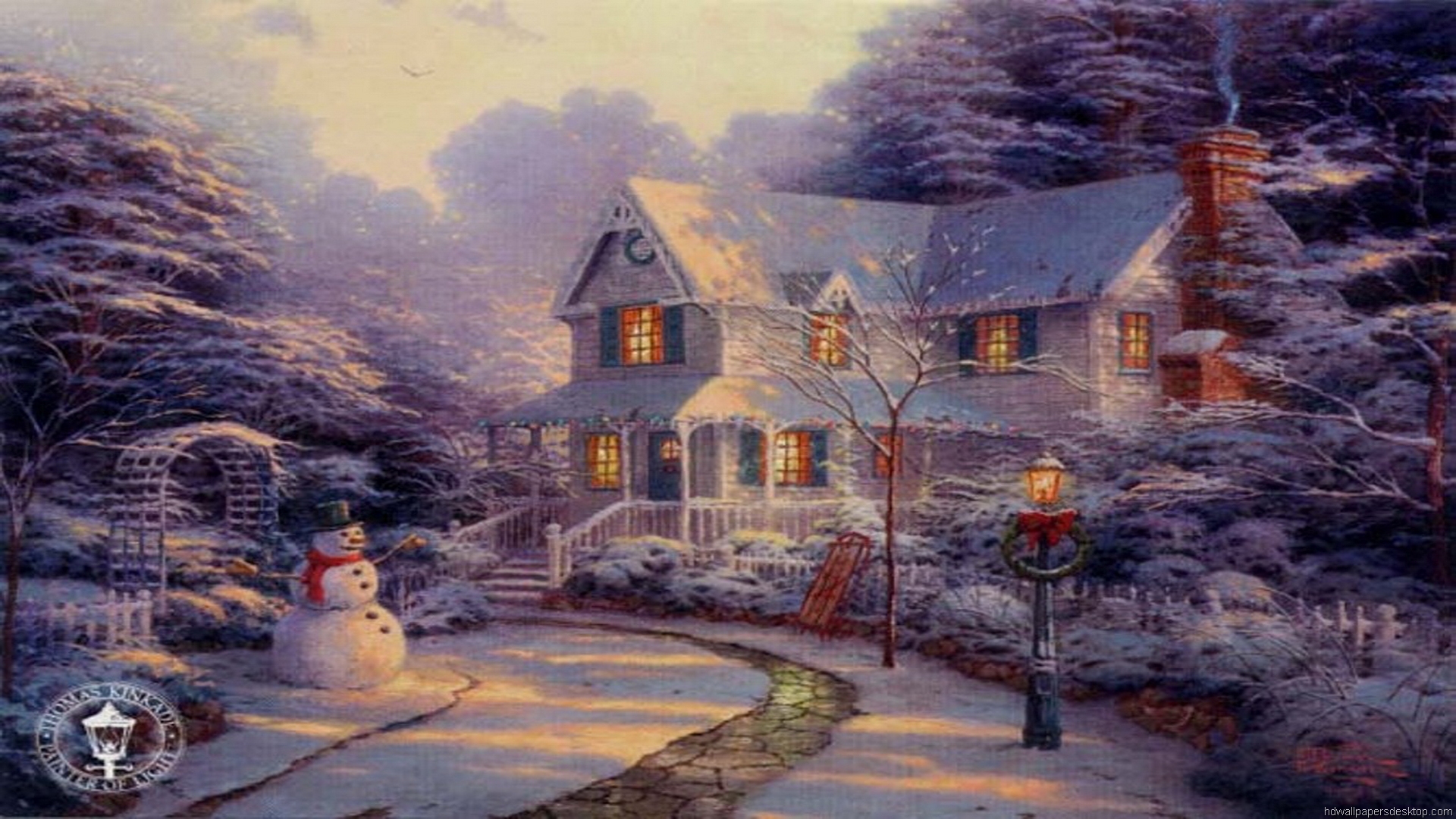 Wallpaperwallpaper Stillwater Cottage Thomas Kinkade