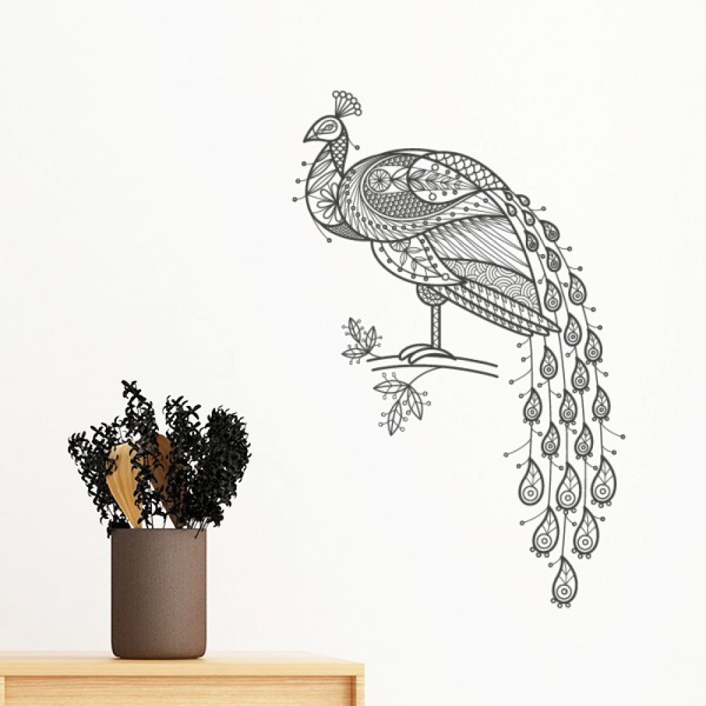 Amazon Bird Paint Peafowl Colourful Removable Wall Sticker