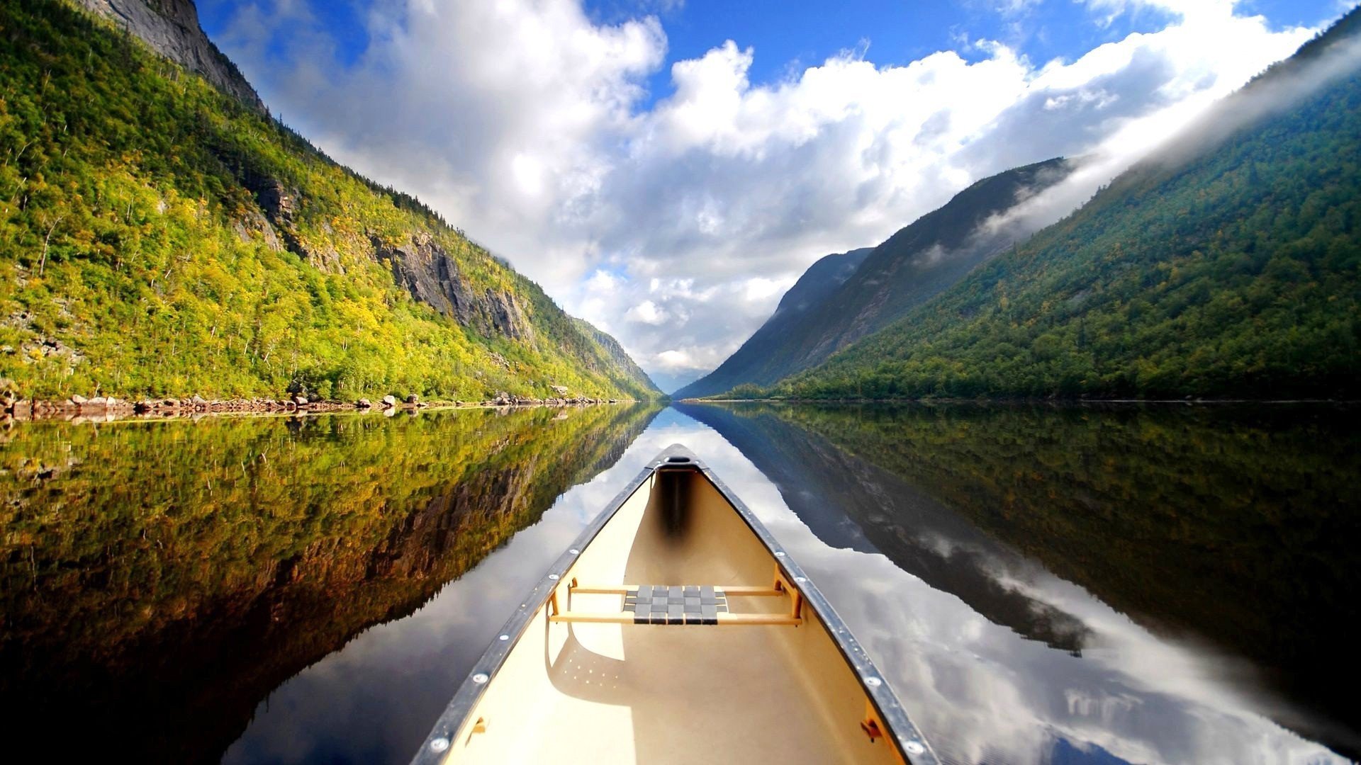 New Zealand Landscape River Canoe