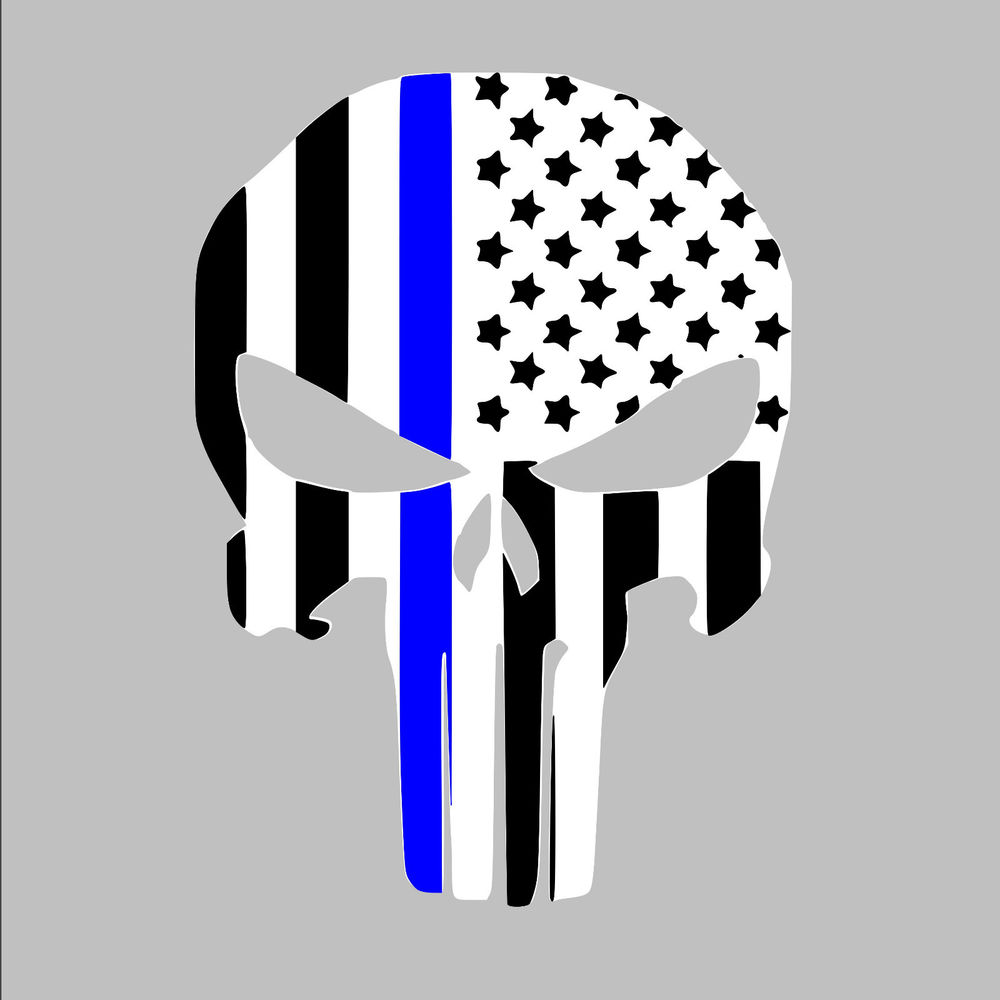 American Punisher Thin Blue Line Police Law Enforcement Support Usa