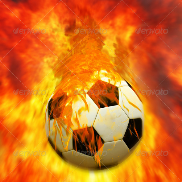 Moving Flame Soccer Ball Stock Photo Photodune
