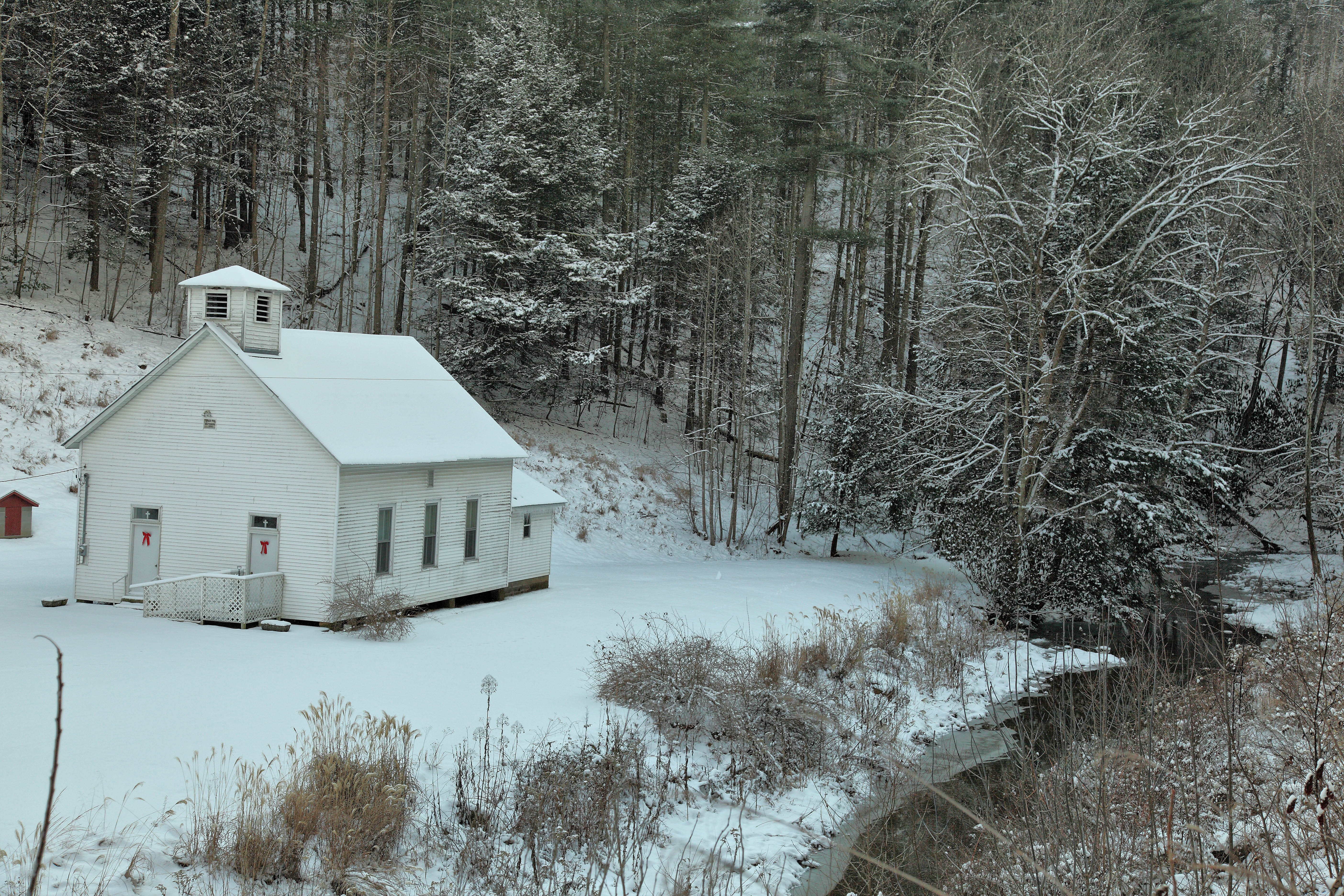 Country Church Snow Creek Structures Nature Pictures By