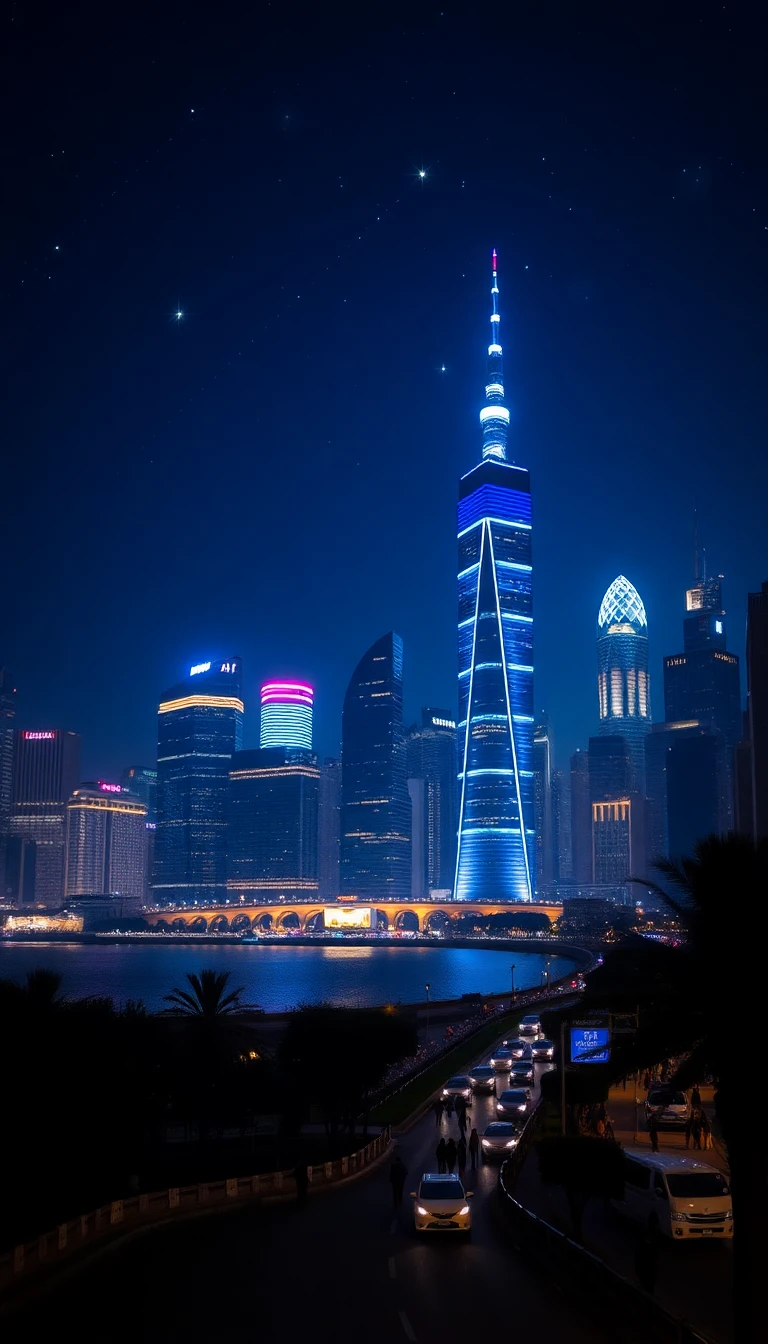 Blue Night City Wallpaper