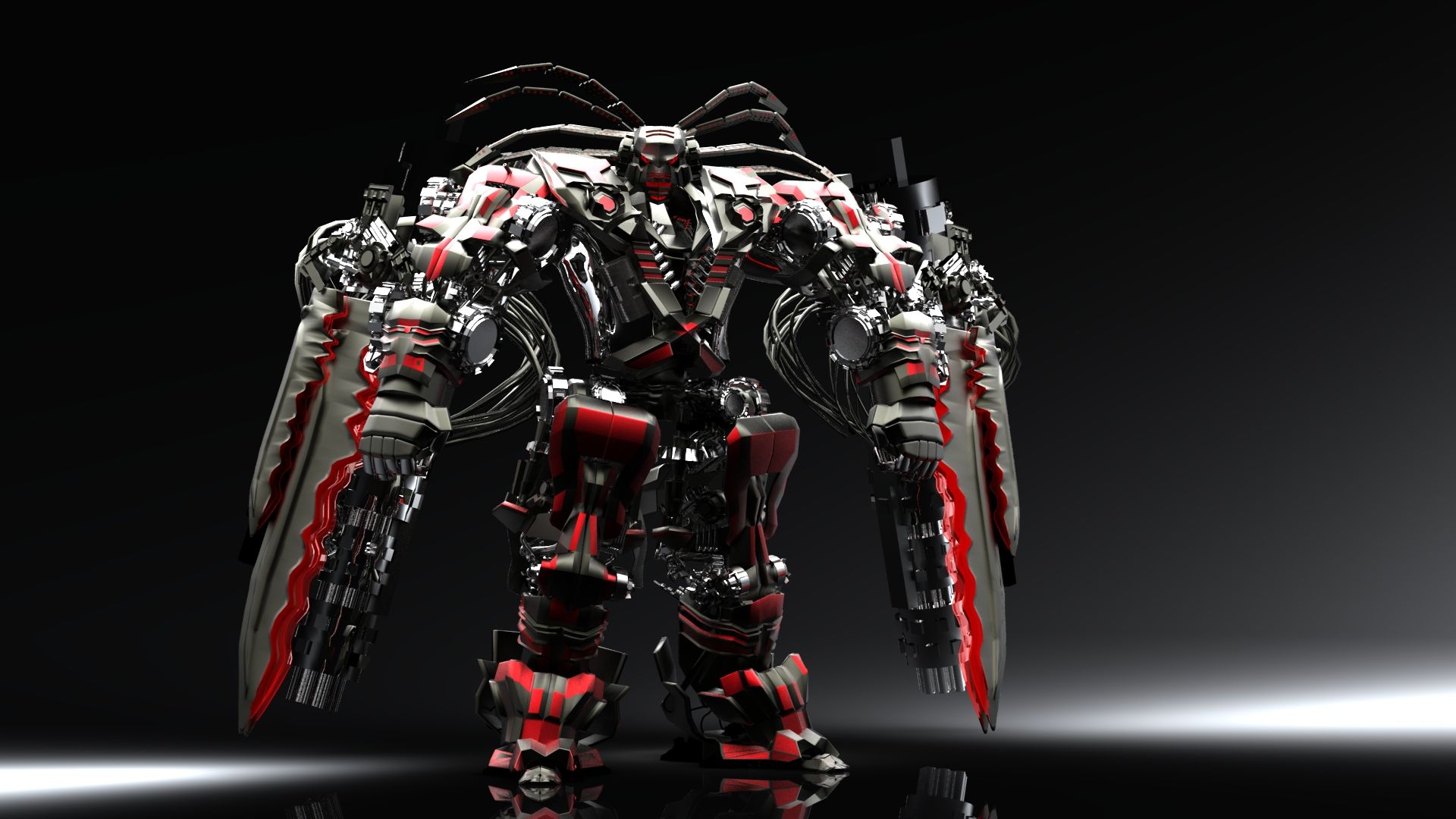 Red Black Robot Wallpaper 3d For Desktop