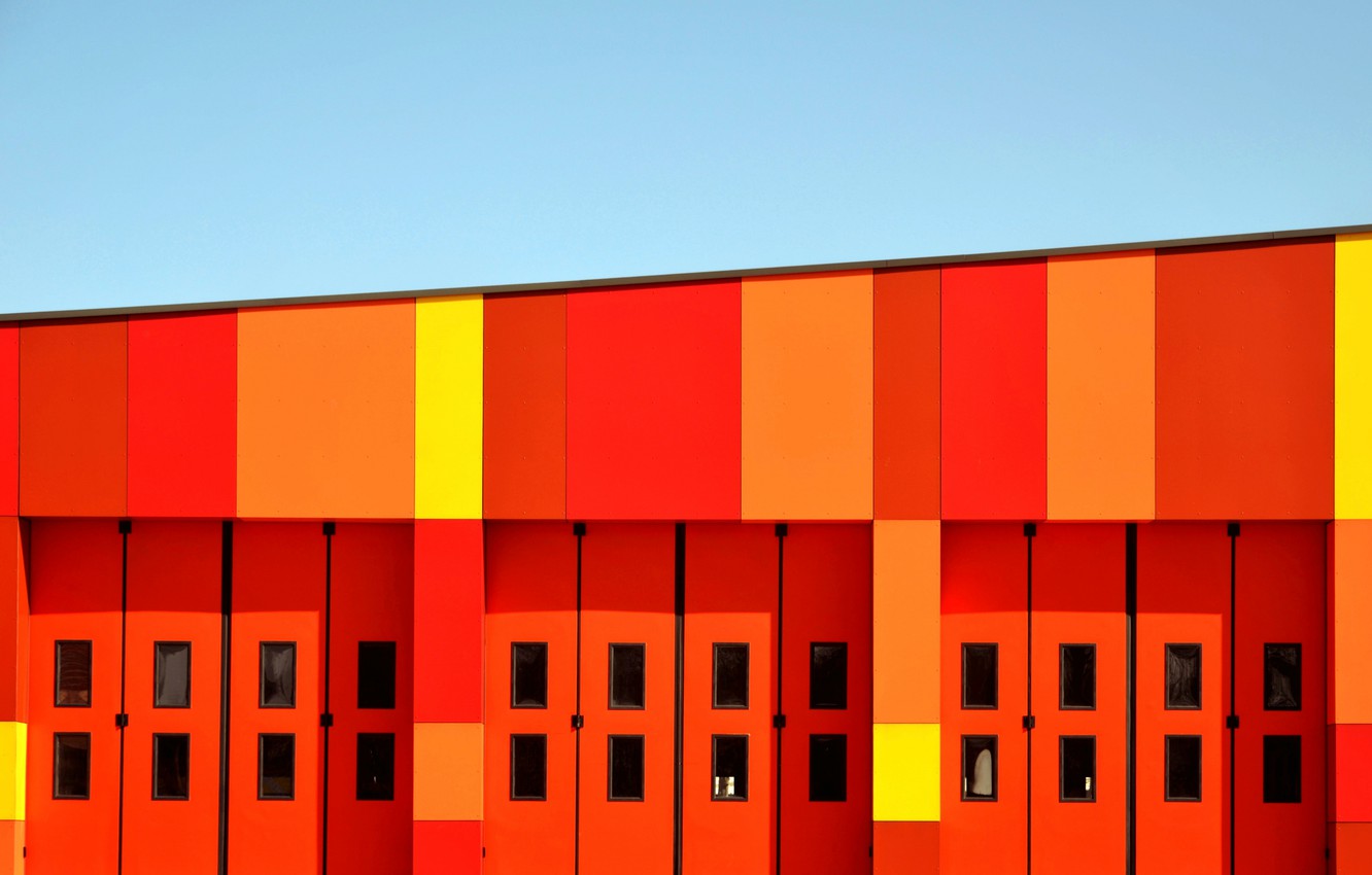 Wallpaper Orange Color Building Image For Desktop Section