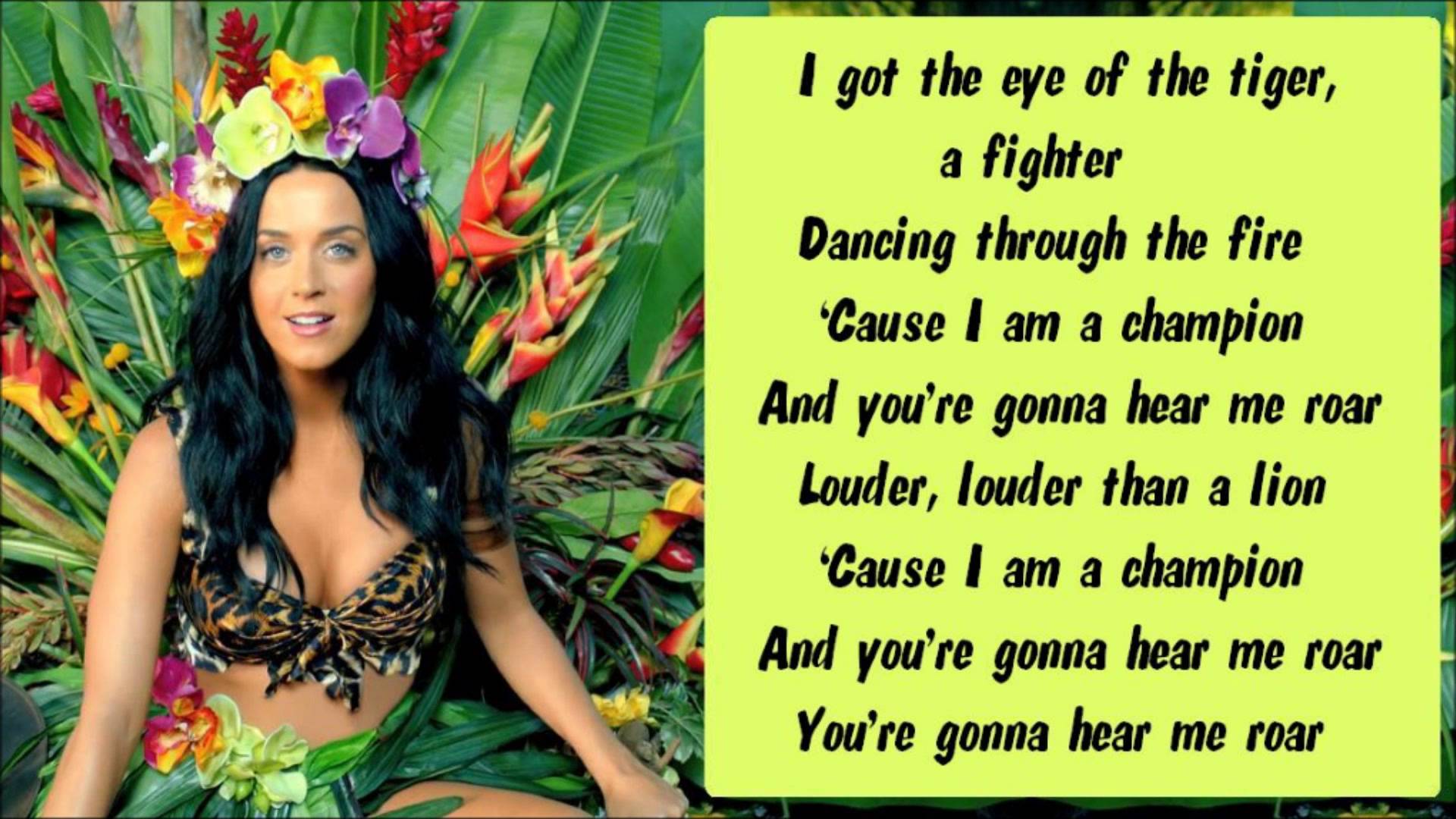 Displaying Image For Katy Perry Roar Lyrics Background