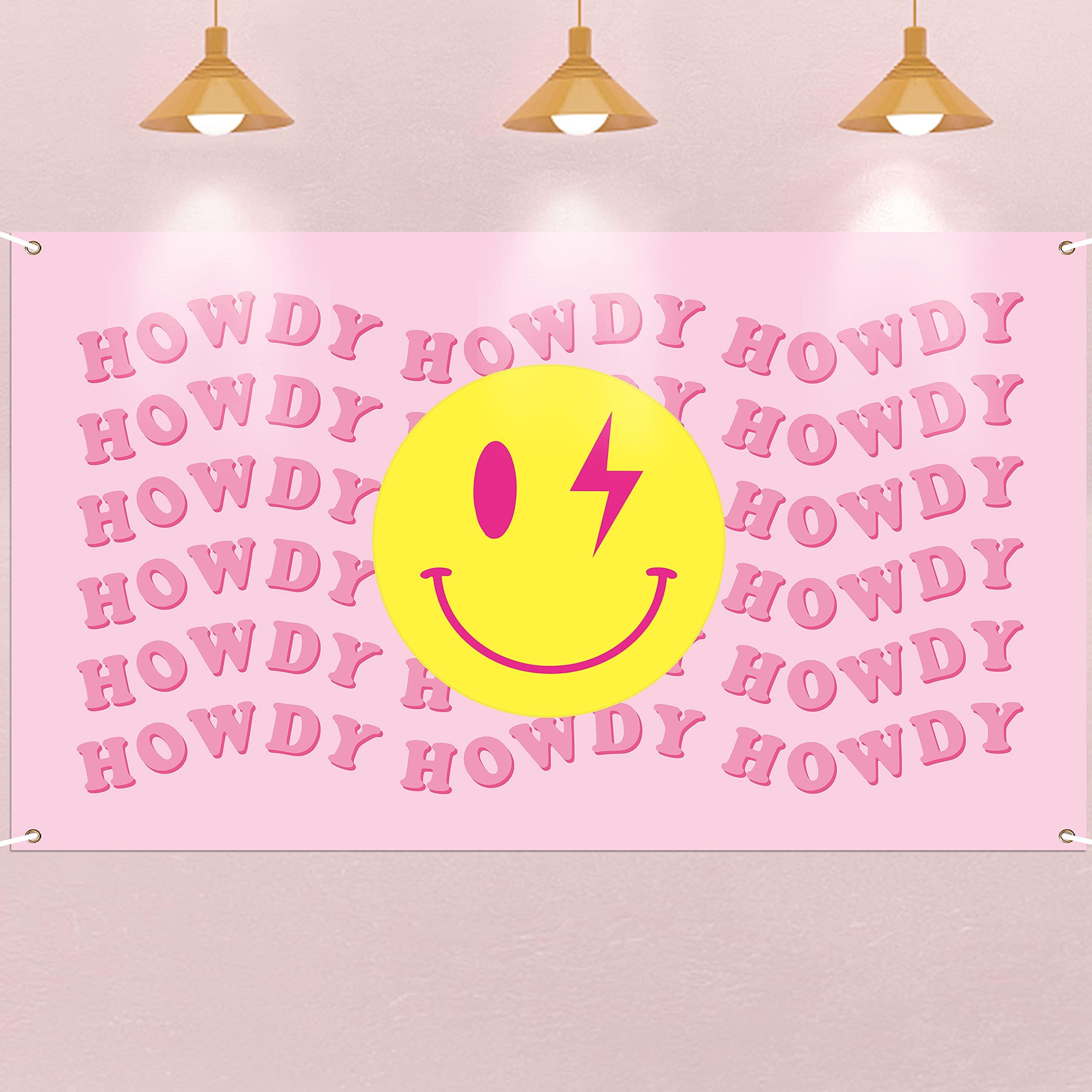 Y1tvei Preppy Cowgirl Room Decor Party Banner Aesthetic Pink Howdy