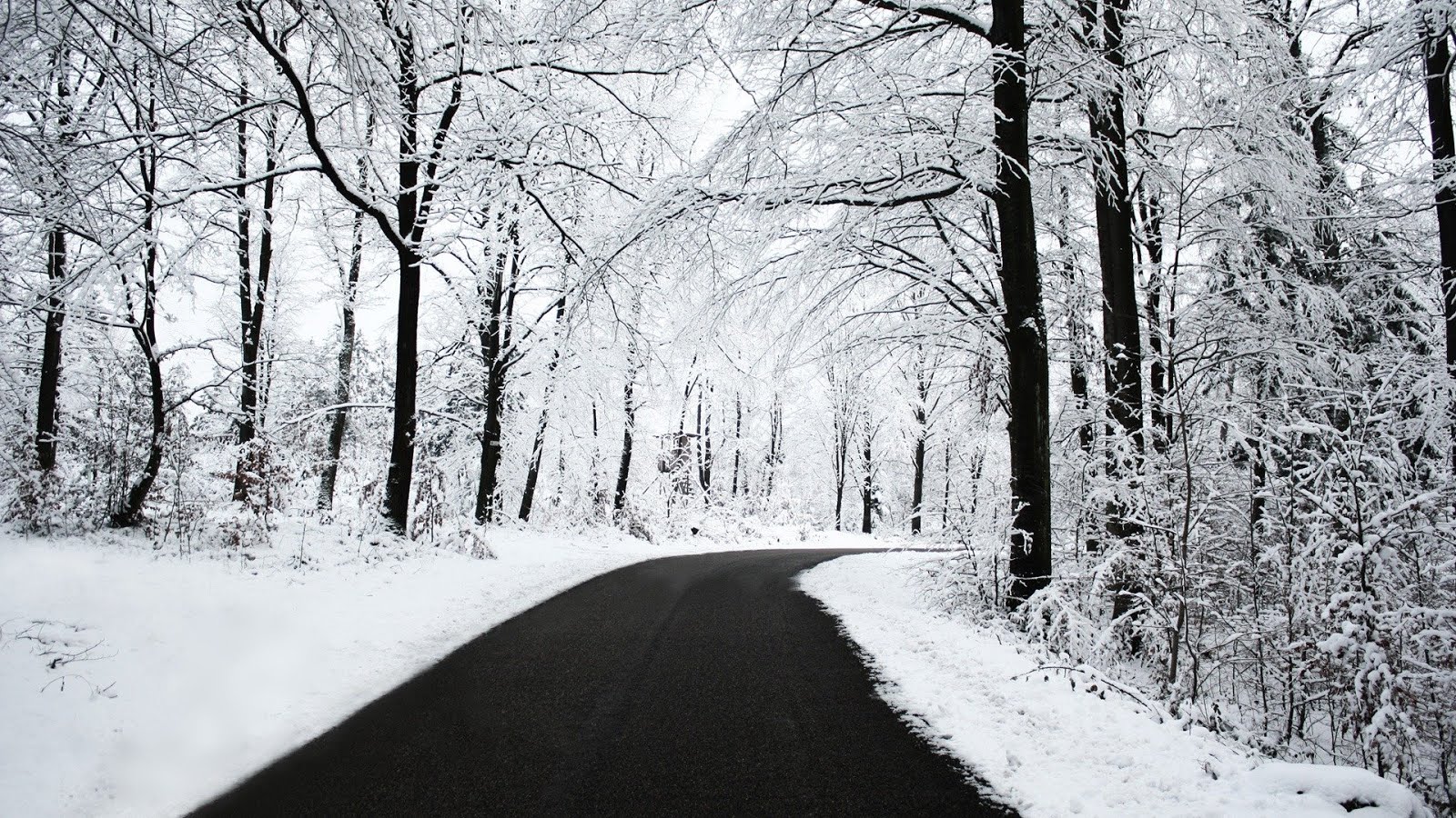 HD Wallpaper E Cards Winter Road Snow