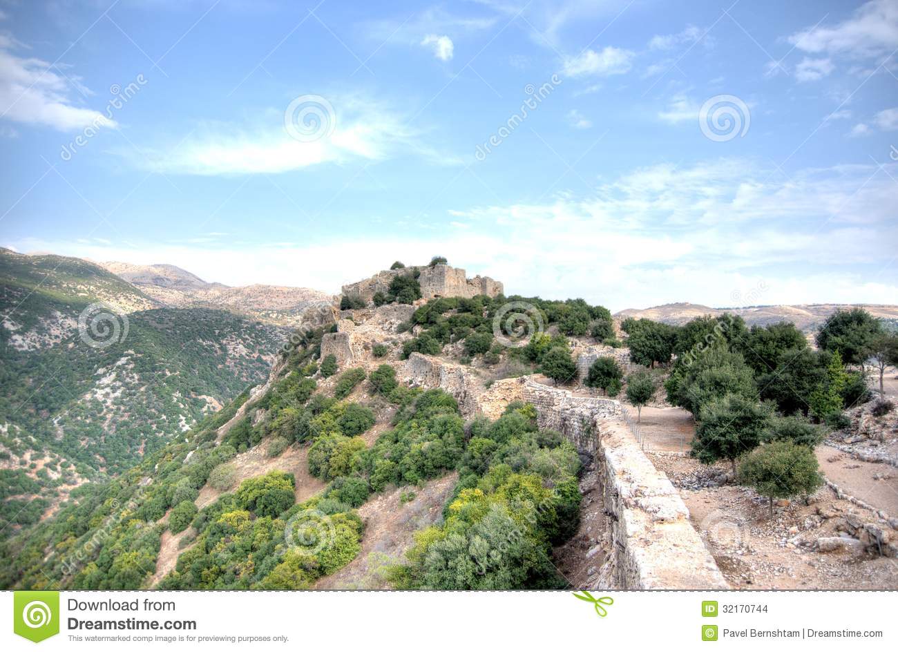 Israeli Landscape Castle Sky Ruins Israel Tourosim Travel Jpg