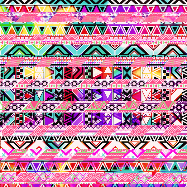 Neon Tribal Print Wallpaper Bright Abstract Aztec Pattern