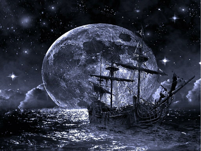 Ghost Ship Abstract Fantasy HD Desktop Wallpaper