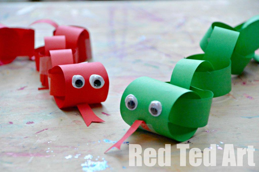 chinese new year snake craft for kids paper chain snake craft