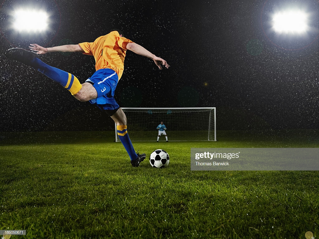 Soccer Player About To Strike Penalty Kick Stock Photo Getty Image