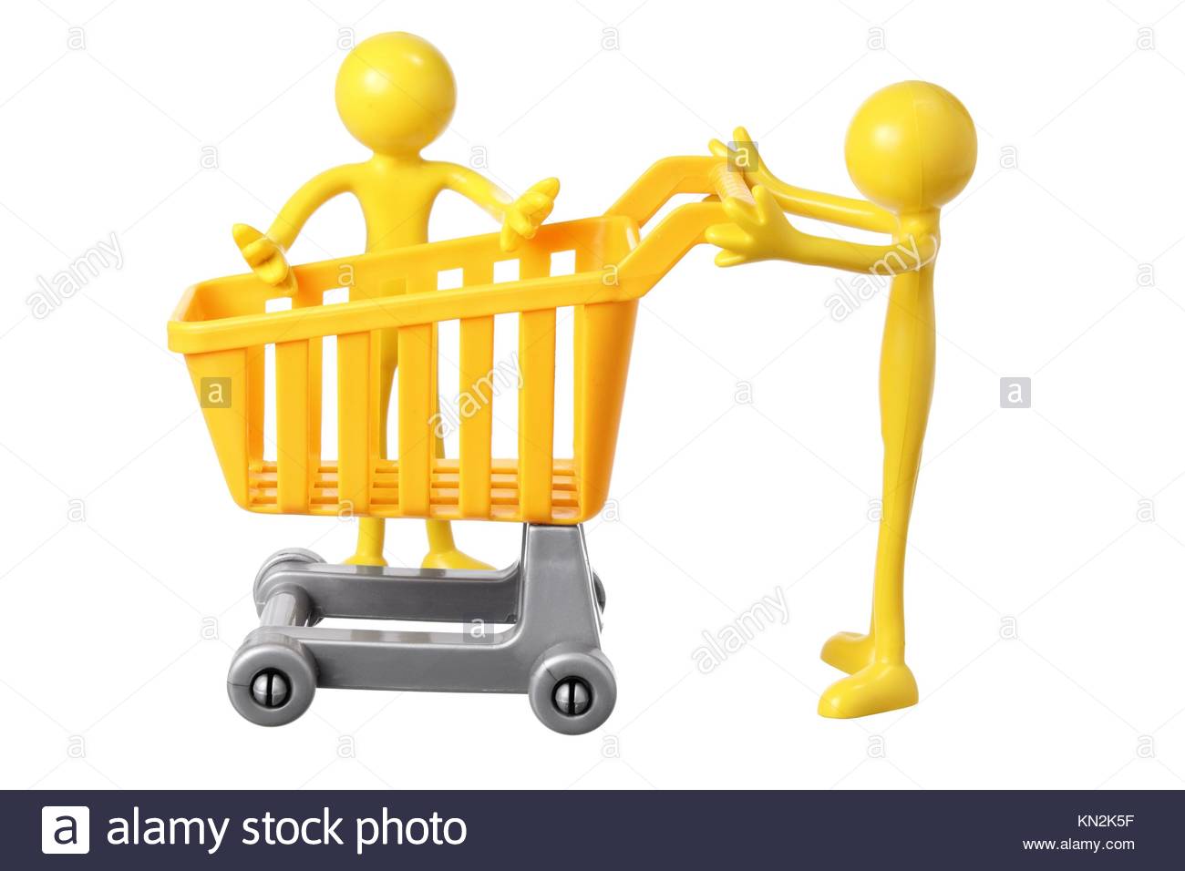 Miniature Shopping Trolley On White Background Stock Photo