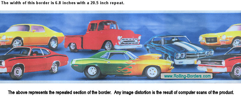 Chevy And Mopar Muscle Car Wallpaper Border
