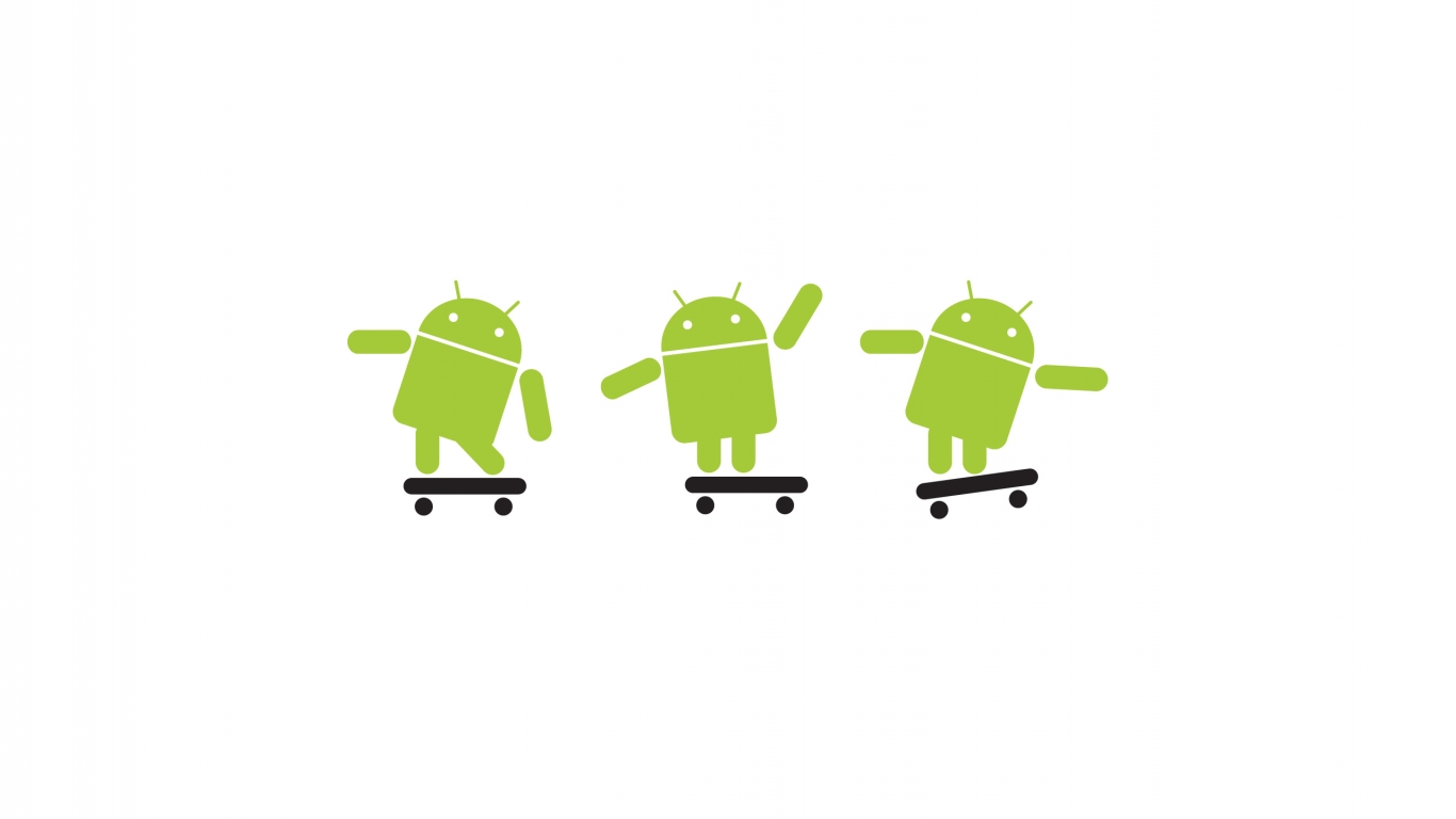 White Android Logo Wallpaper