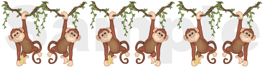 Monkey Wallpaper Wall Border Decals Baby Boy Nursery Kids Room Jungle
