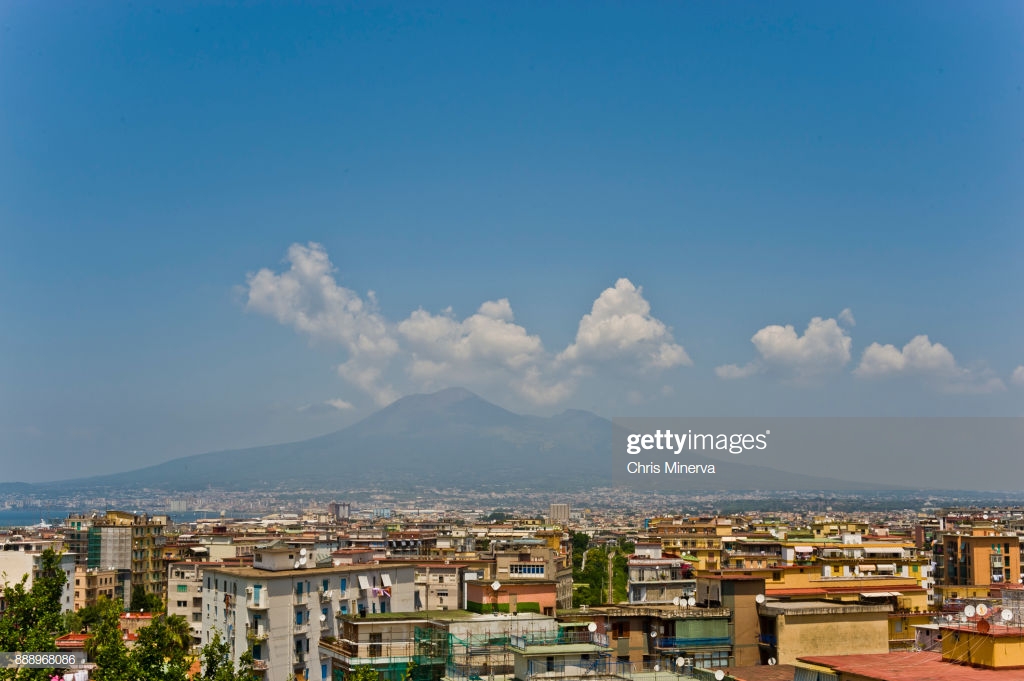 Scafati Suburb Of Naples Italy With Mt Vesuvius In The Background