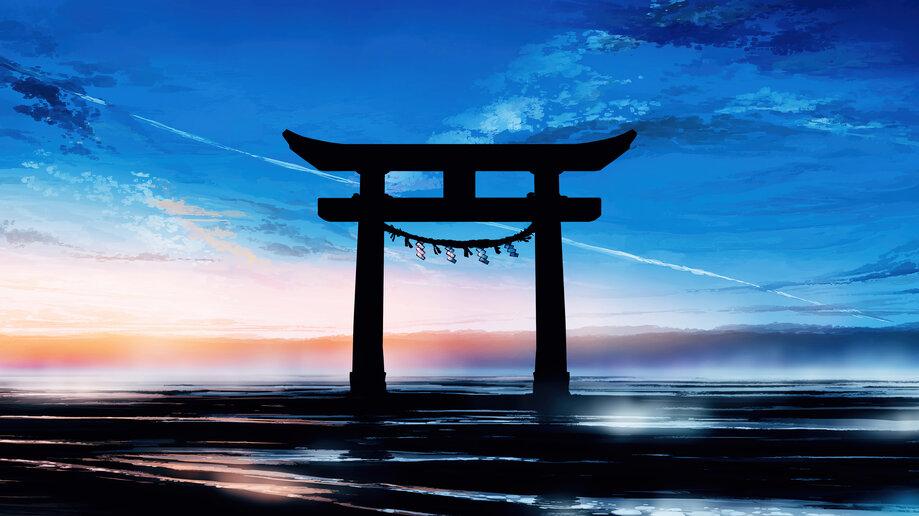 Torii Japanese Gate Anime Scenery Wallpaper 4K HD PC 160h