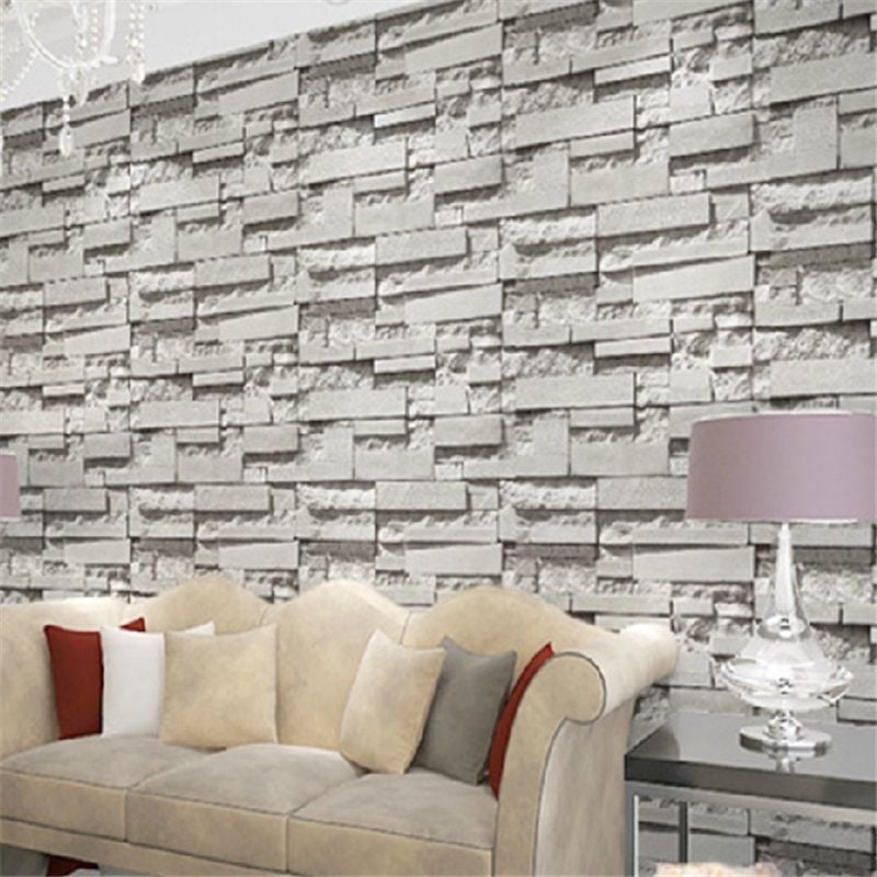 Free download wall paper Luxury Stone Brick wall Vinyl Wallpaper Roll ...