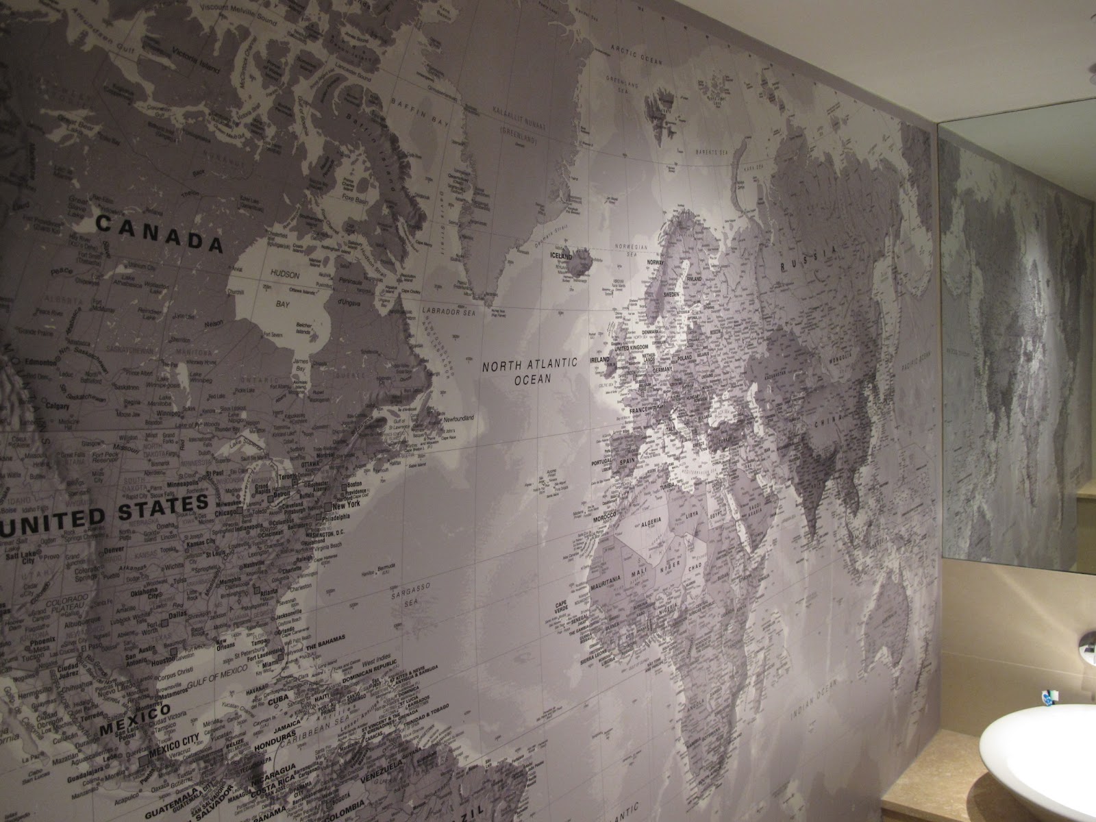 Black And White World Map Mural By Printed Space For A