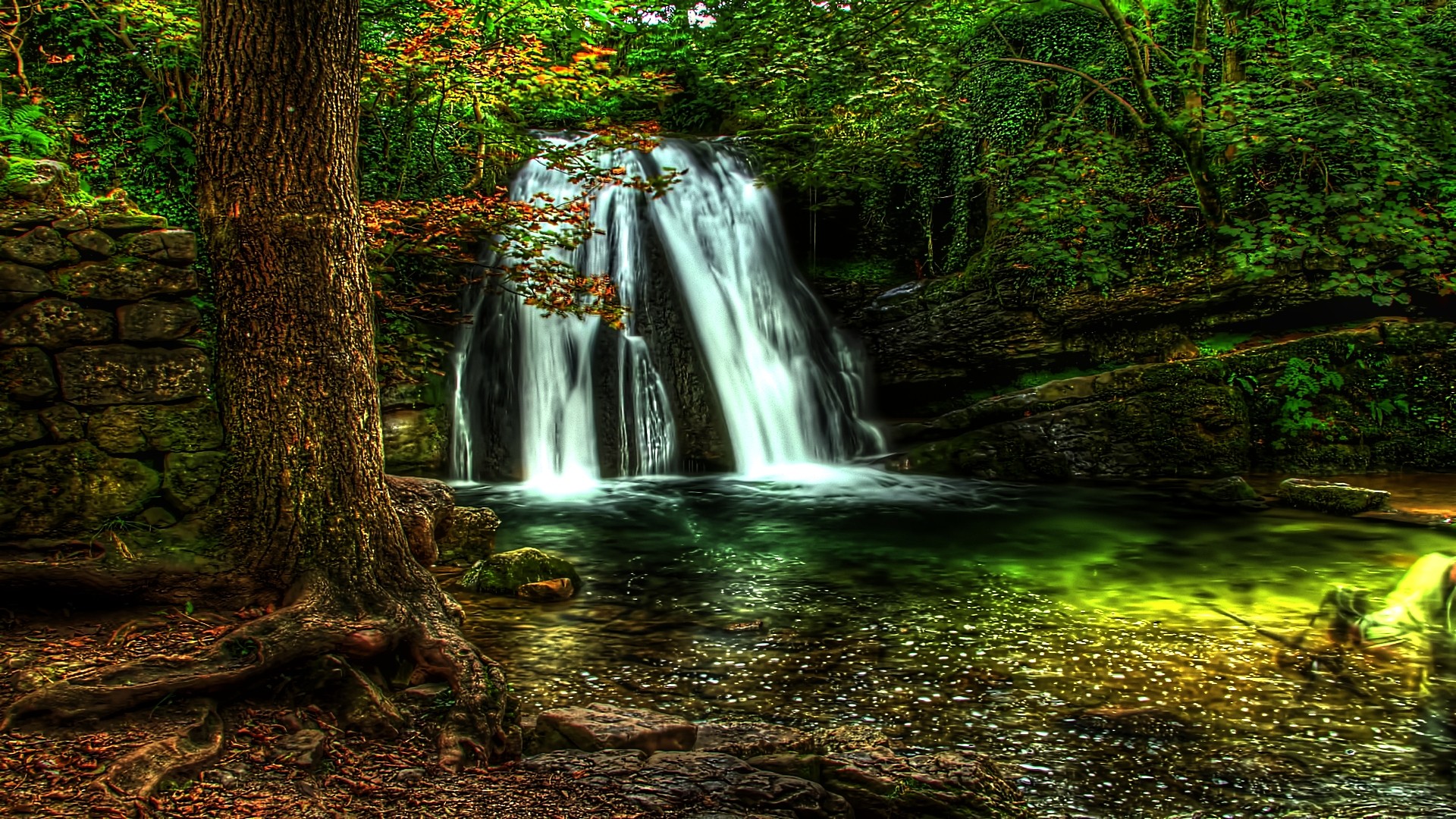 Waterfall Wallpaper HD Which Is Under The