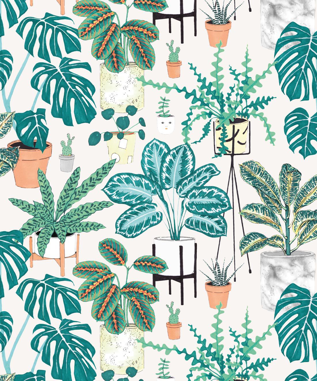 Large House Plants Bright Bold Botanical Wallpaper Milton King