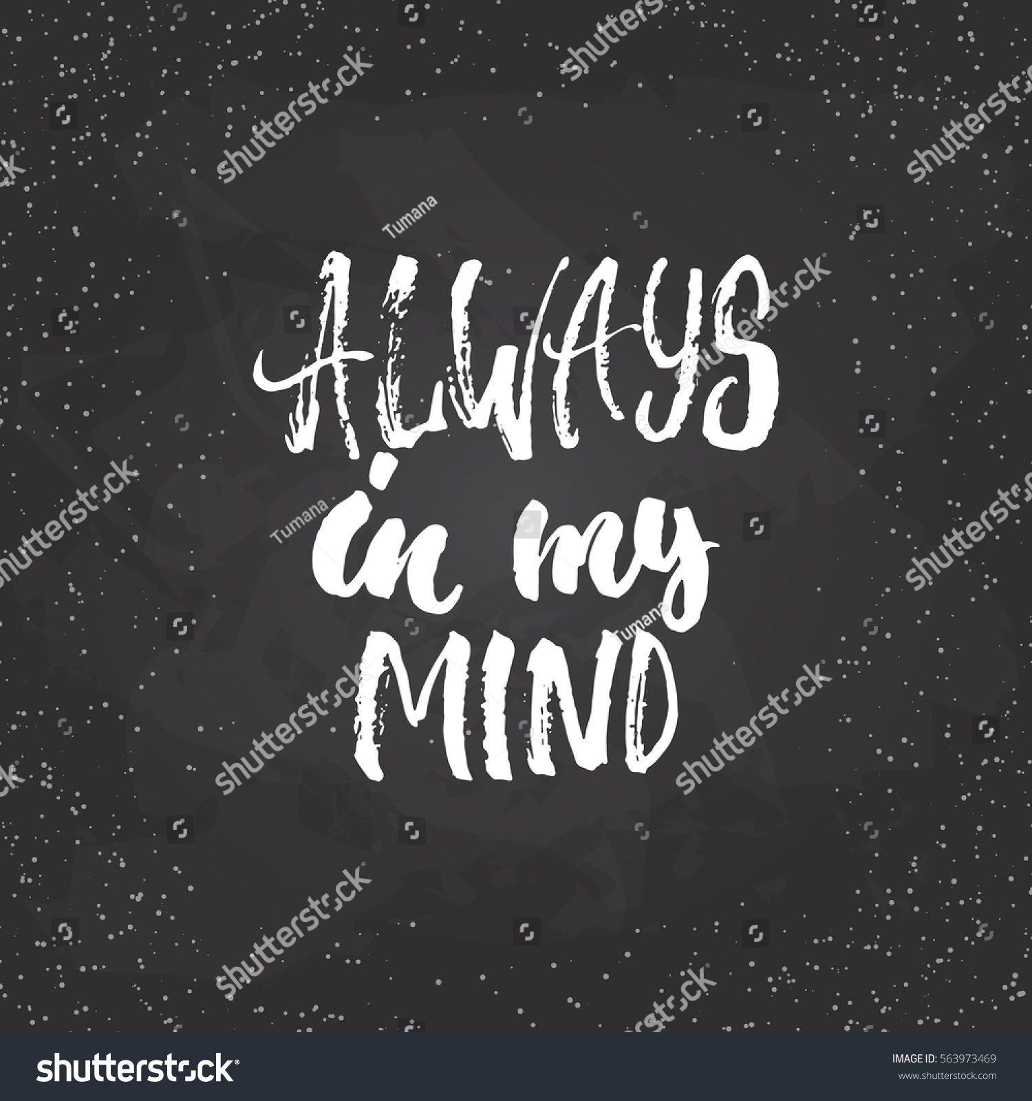 Always My Mind Lettering Valentines Day Stock Vector Royalty