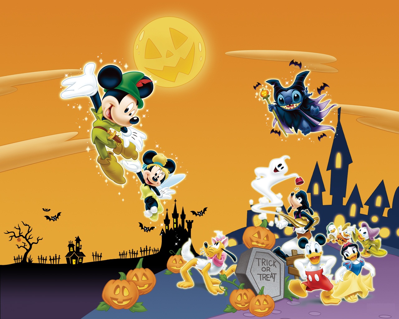 Disney Mickey Mouse And Friends Halloween Wallpaper Coloring