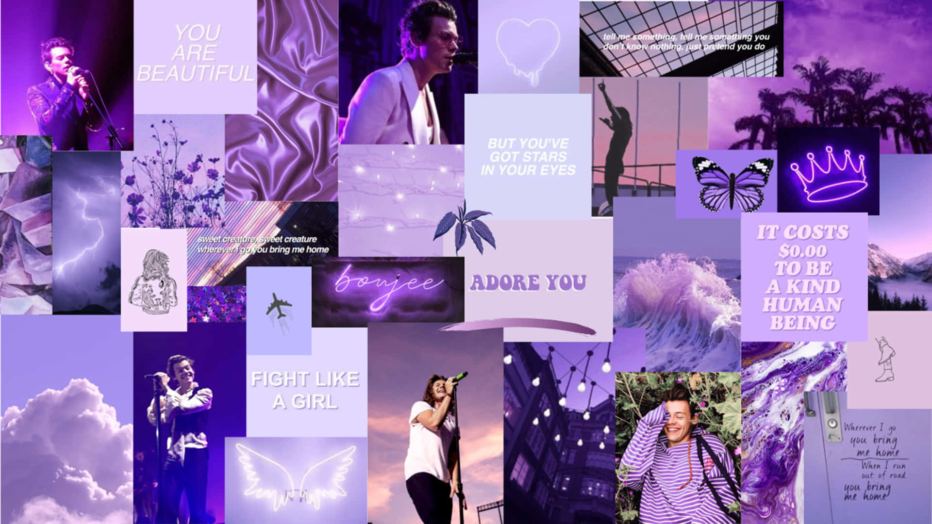Purple Aesthetic Collage Wallpaper