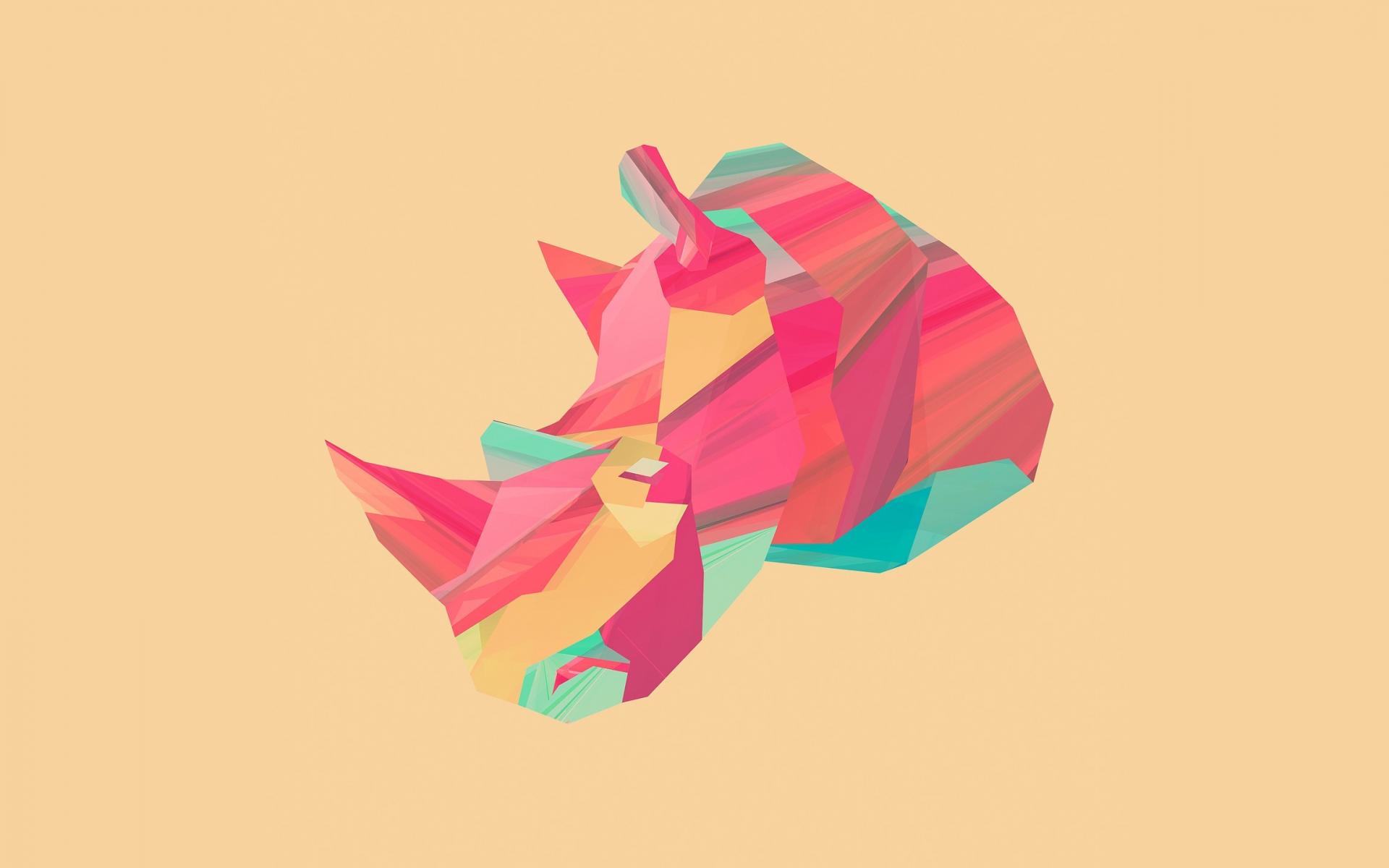 Justin Maller Abstract Animals Digital Art Rhinoceros Wallpaper