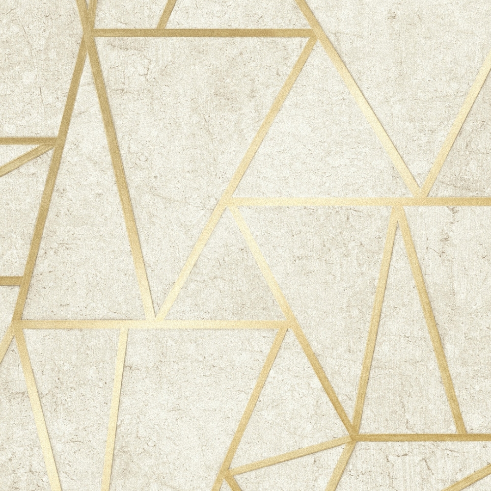 I Love Wallpaper Metro Geometric Apex Neutral Gold