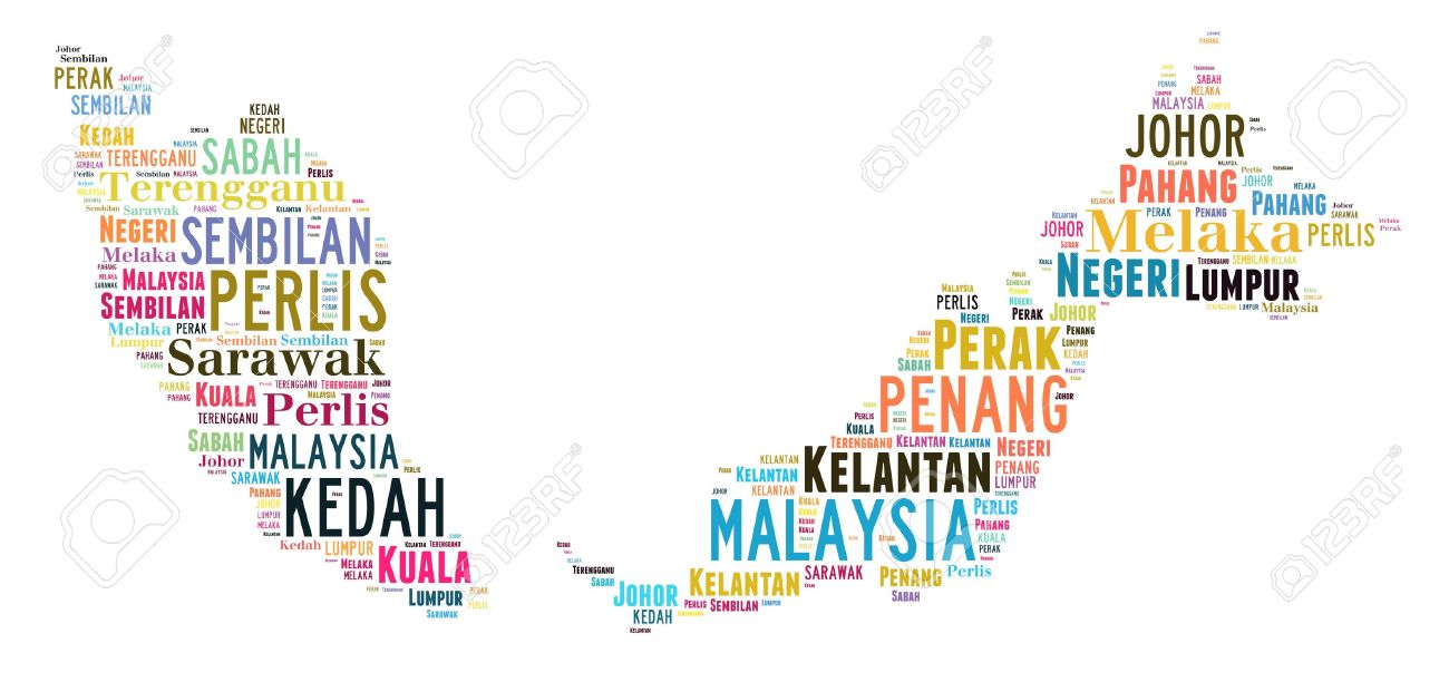 Malaysia Map Info Text And Graphic Arrangement Concept On White