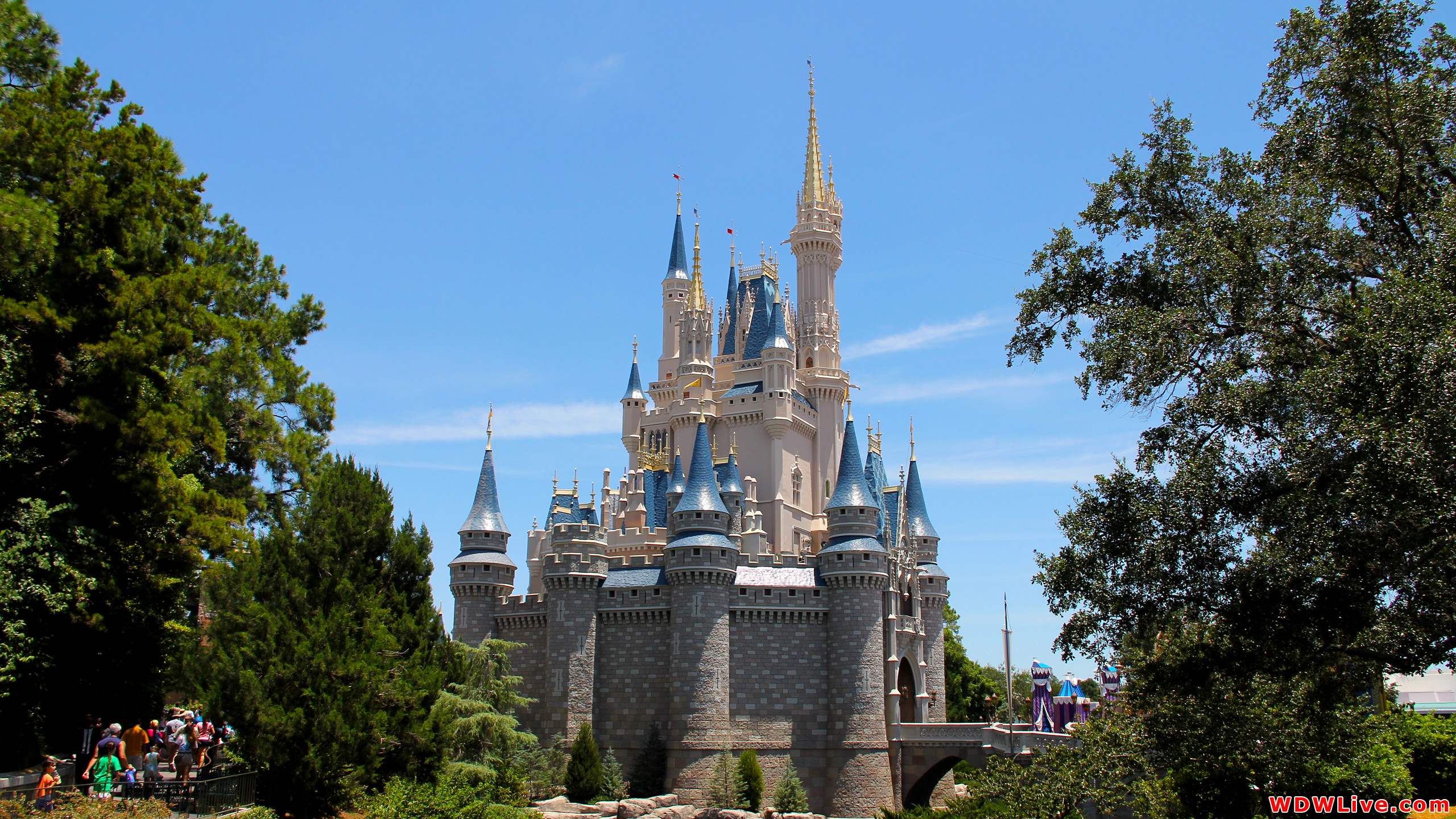 Cinderella Castle Side view of Cinderella Castle against a blue sky
