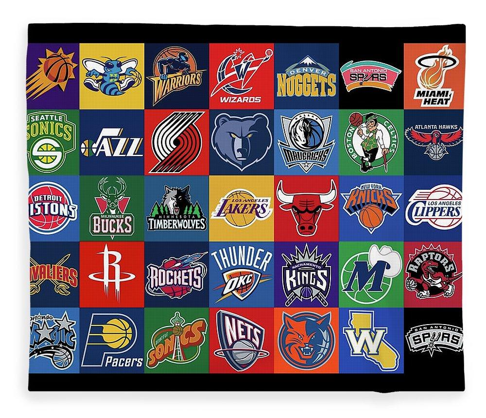 National Basketball Association Background Logo Teams Fleece