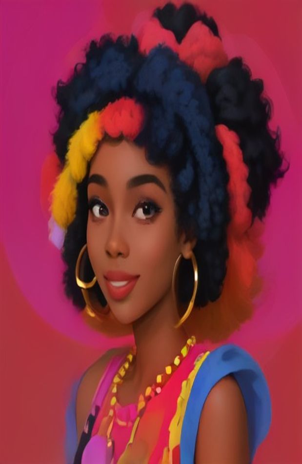 Pretty Black Girl Cartoon Wallpaper