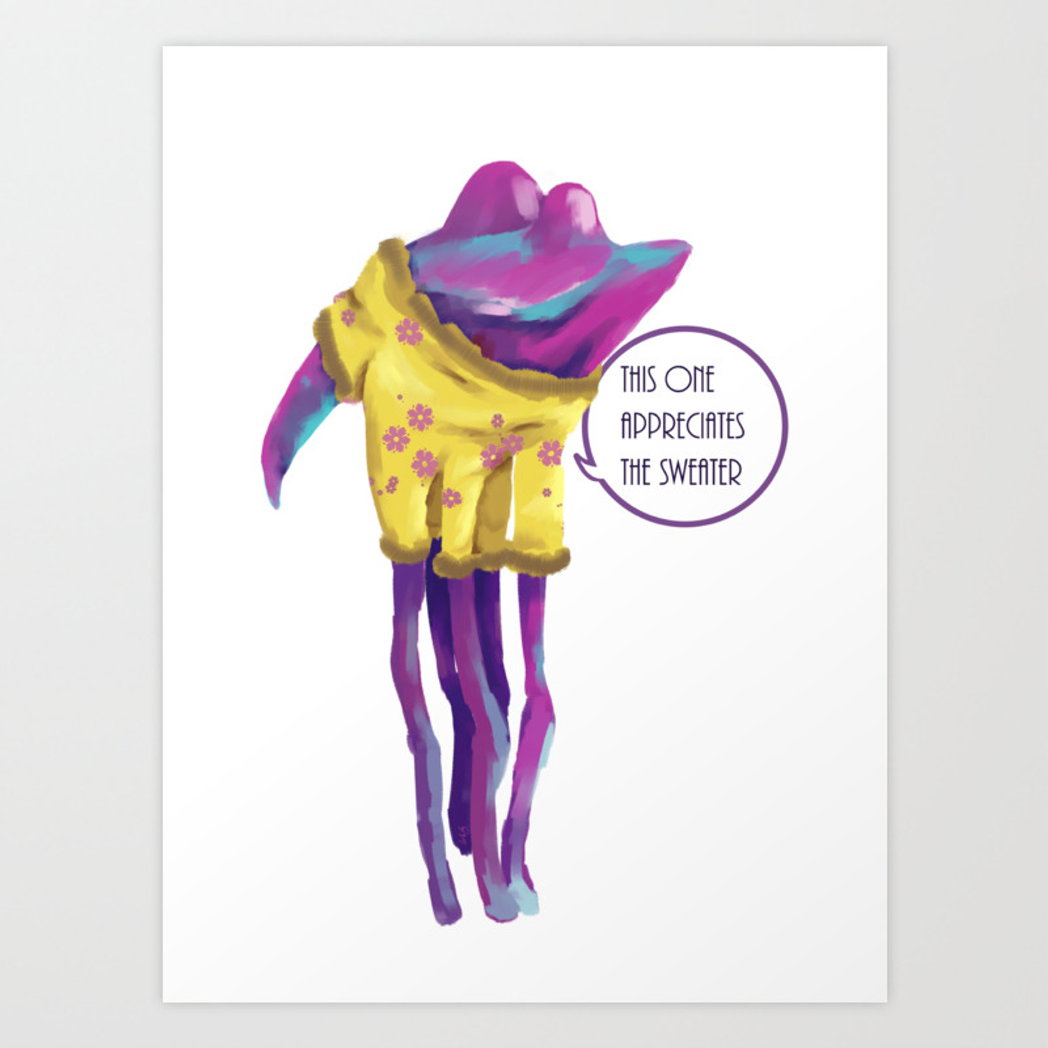 Hanar In A Sweater Art Print By Lola1b Society6