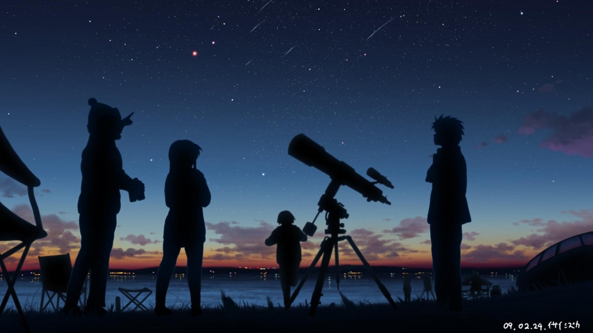 Telescope Silhouett HD Wallpaper Background Image