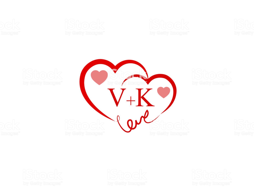 Vk Initial Wedding Invitation Love Icon Template Vector Stock