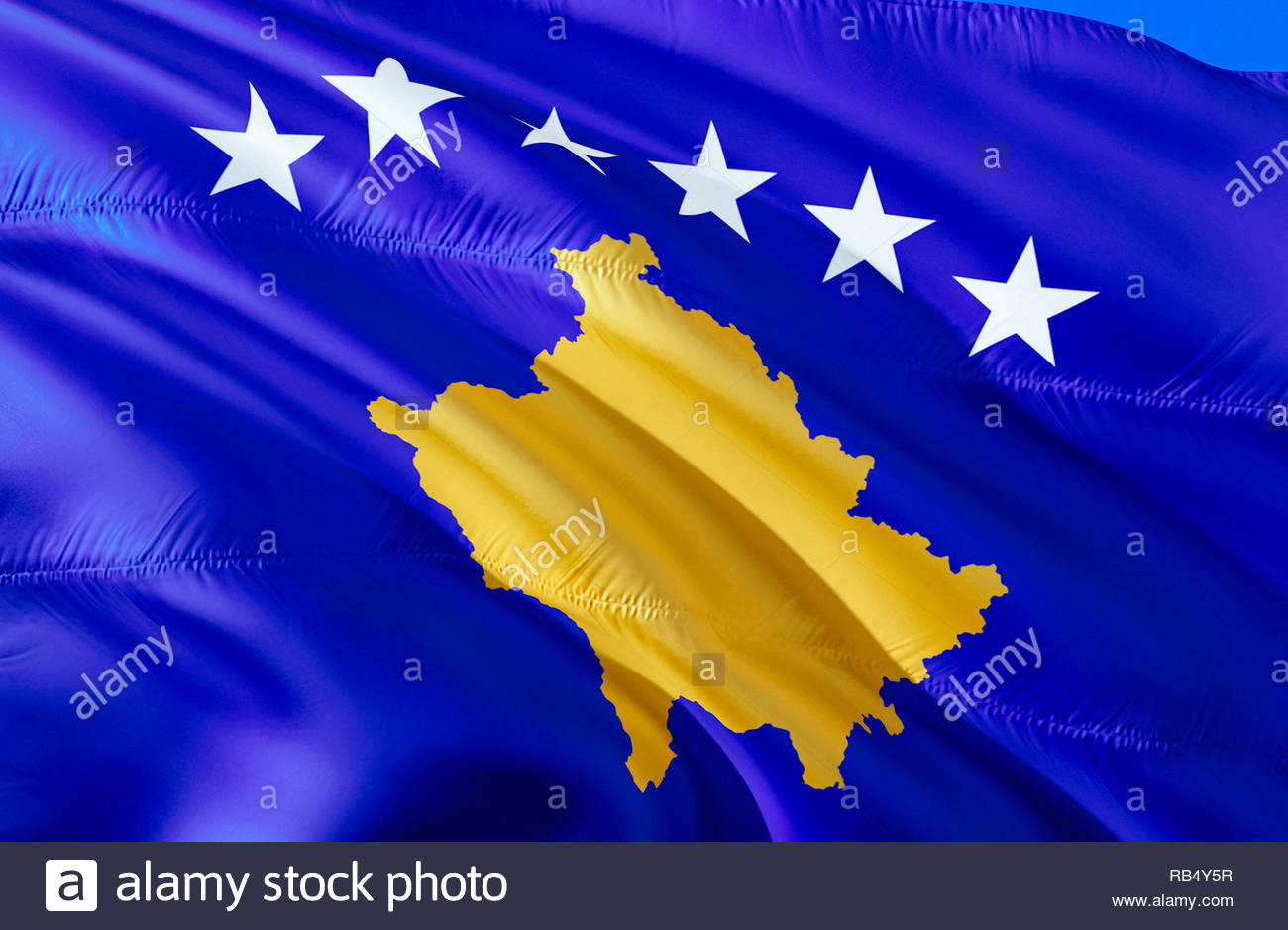 Kosovo Flag 3d Waving Design The National Symbol Of