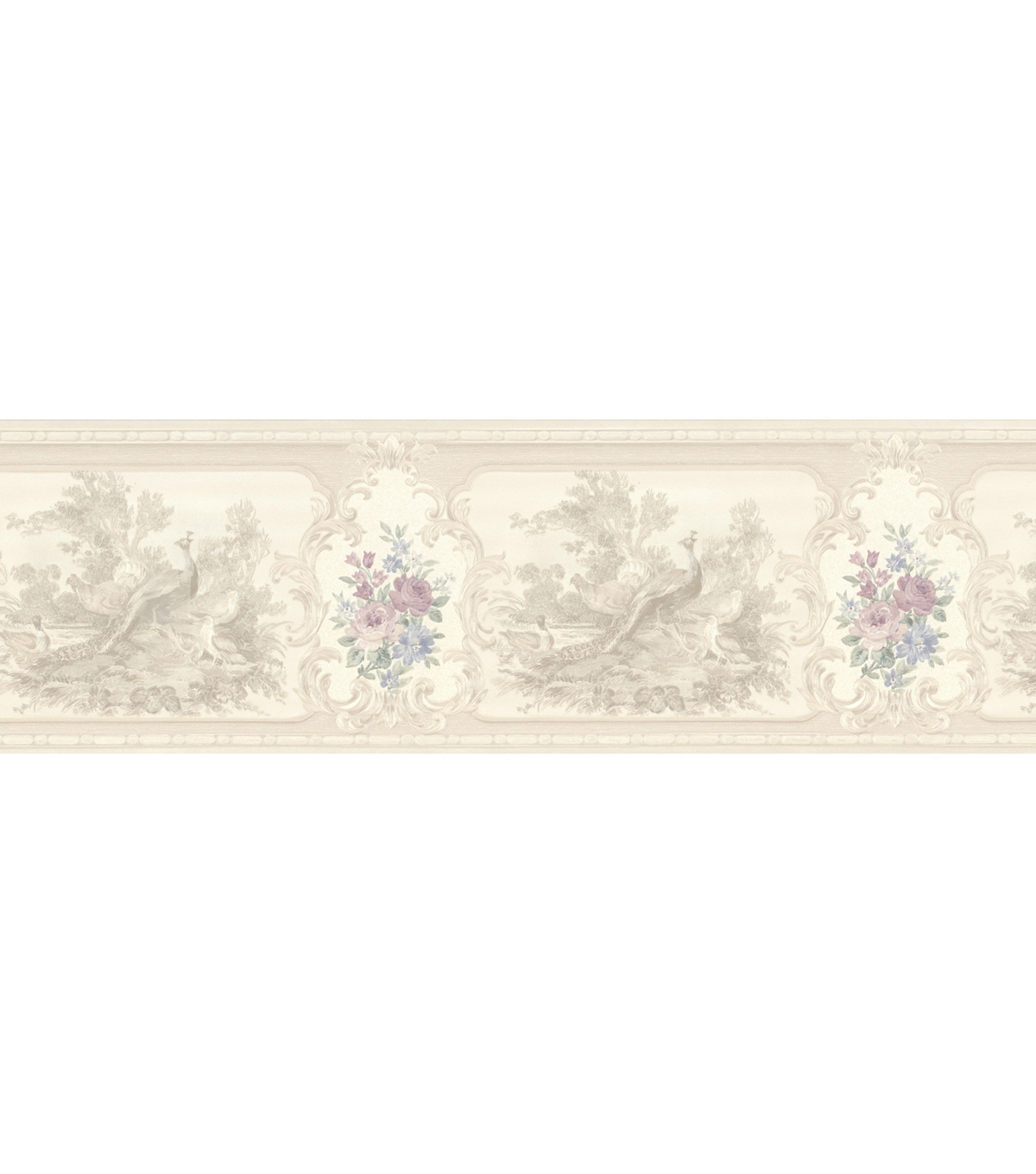 Kris Lavender Aviary Cameo Fleur Wallpaper Border Jo Ann