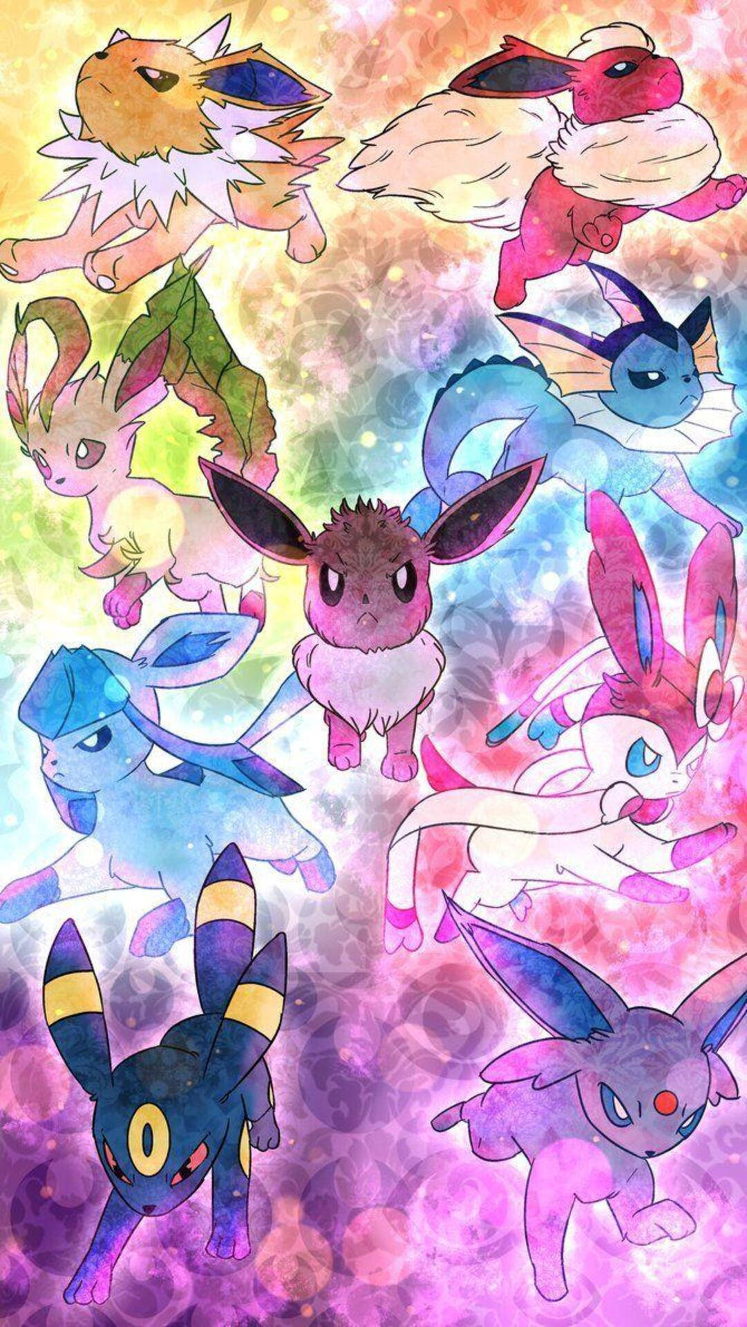 Eevee Evolutions With Sylveon Wallpaper