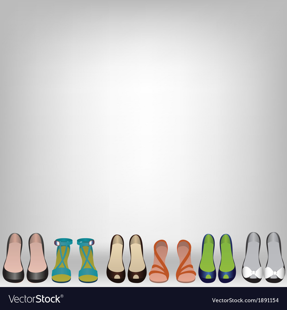 Shoes On Background Royalty Vector Image Vectorstock