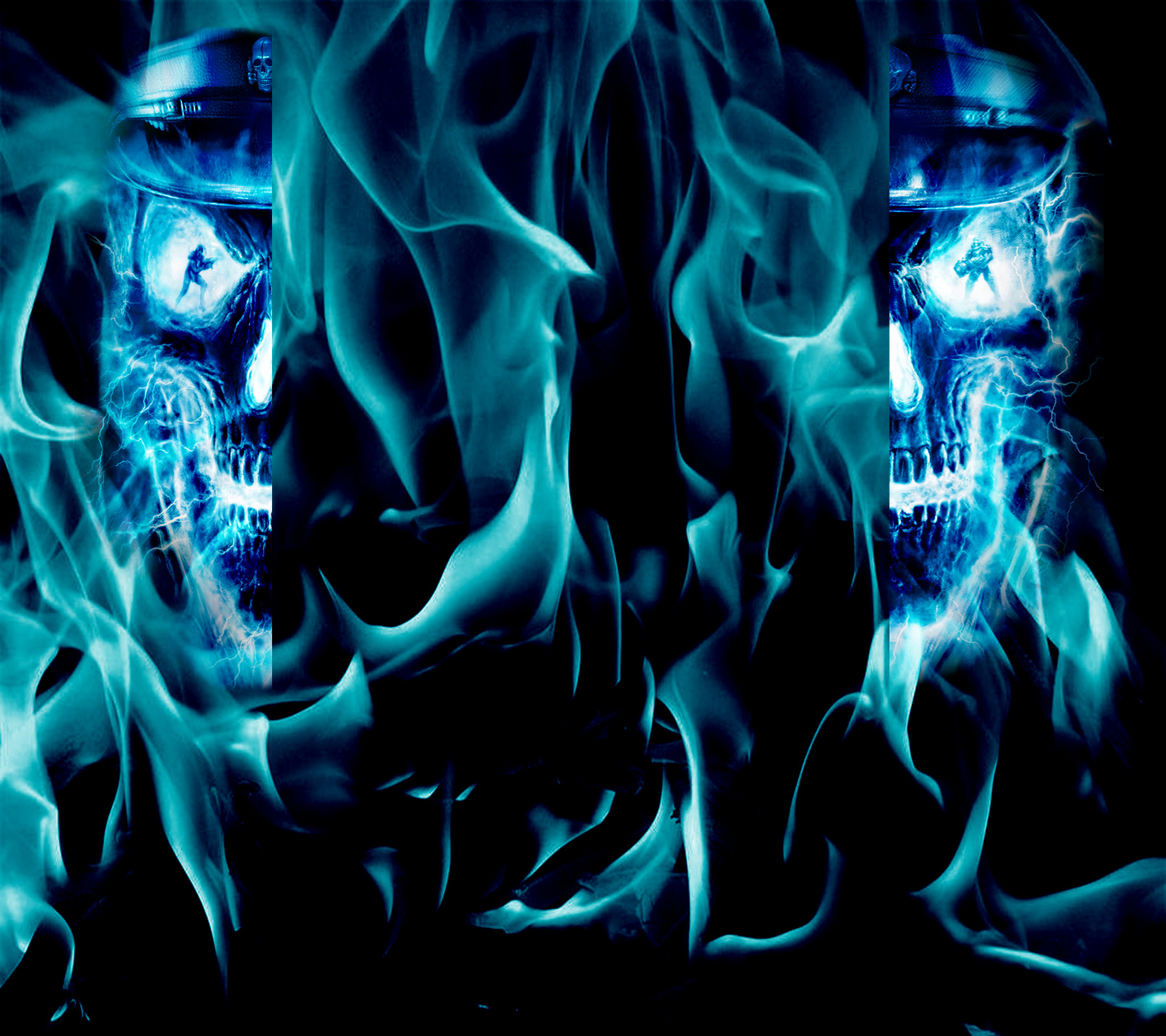 Blue Skull Background By Thepoweroffive